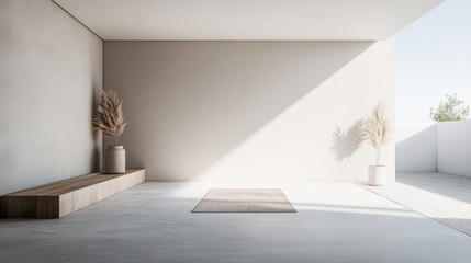 Fototapeta premium Modern Mediterranean villa details with clean lines and neutral colors. Luxury Real Estate development concept image.