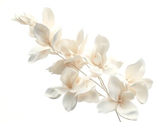 Obraz premium Soft and Dreamy Cream Toned Floral Bouquet on Serene White Background