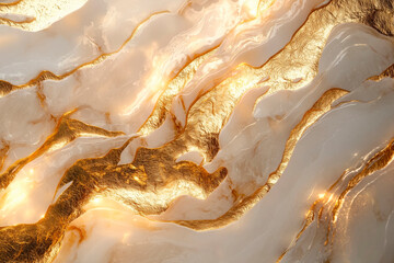 Abstract luxury elegant texture. Deep color and Gold waves background. Golden wave elements and particles. Template poster invitation flyer banner email header. Horizontal. Generative Ai content
