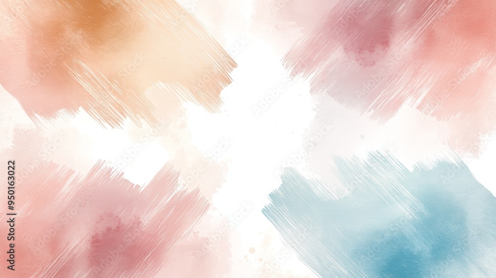 Poster a soft, abstract watercolor blend of pastel colors creating a serene and calming background for vari