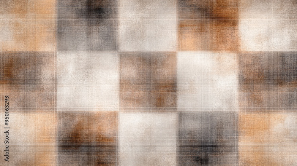 Poster A textured abstract background featuring a warm color palette with a checkered pattern, ideal for various design projects.