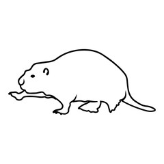 Beaver Side View Outline