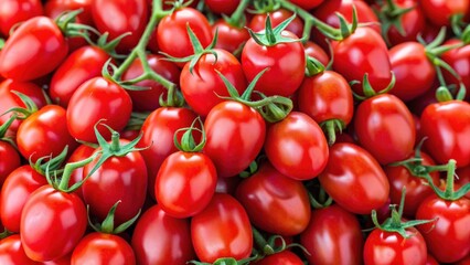 Cluster of San Marzano cherry tomatoes, fresh, ripe, and vibrant red , fresh, ripe, vibrant, red, tomatoes, cherry