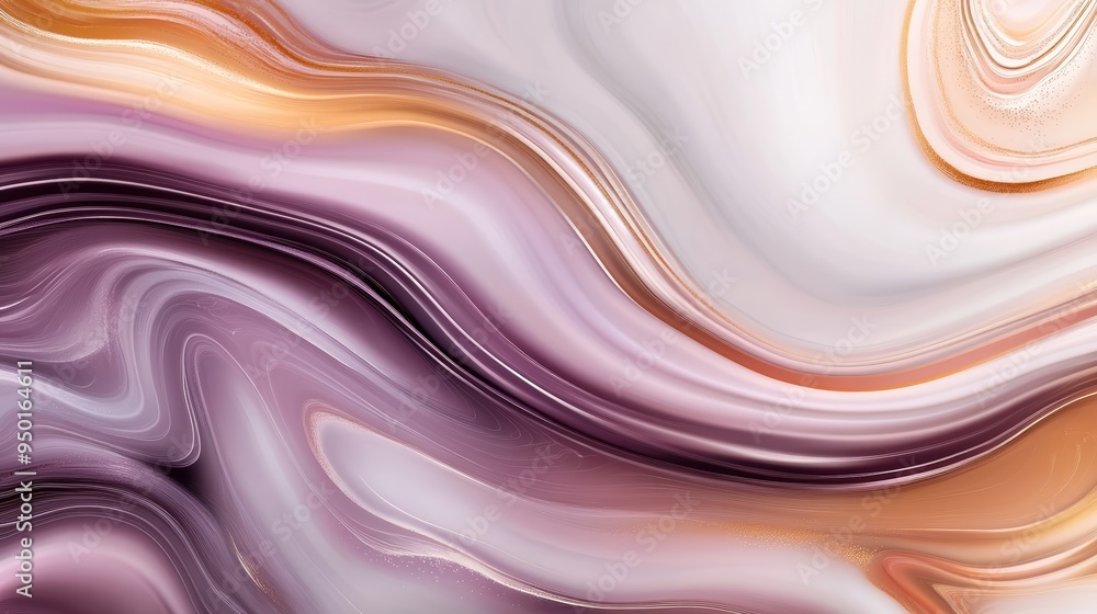 Poster an abstract design featuring flowing waves of soft colors, creating a serene and modern atmosphere p