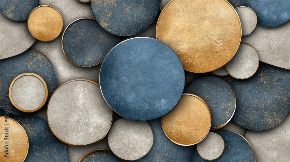 Poster close-up of colorful circular patterns showcasing textures and hues. ideal for backgrounds and decor