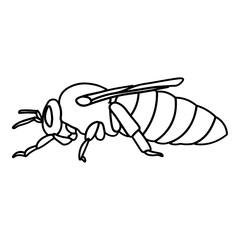 Bee Side View Outline