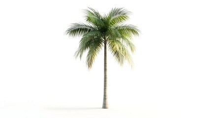 Obraz premium Towering Tropical Palm Tree Reaching for the Sky on Pristine White Background