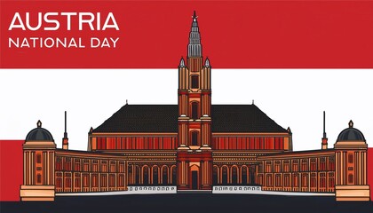 Obraz premium Austria national day poster design
