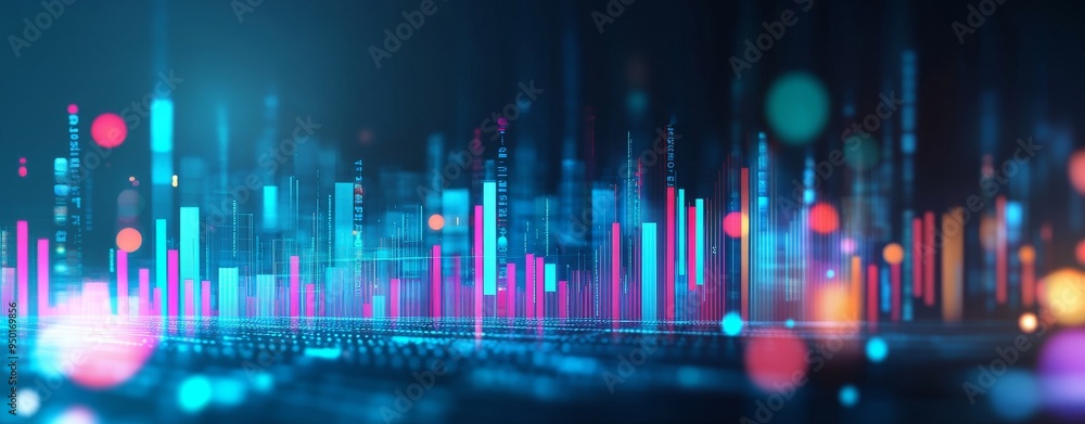 Poster technology background for neural networks, cybersecurity, big data, databases, supercomputers, and c