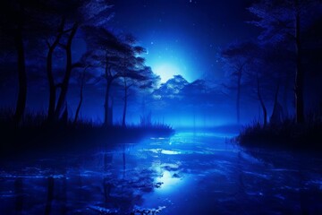 Fototapeta premium cool moonlight hologram illuminated by cool moonlight creating a