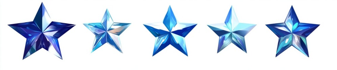 Obraz premium Cut out five blue stars for product rating reviews on websites and mobile applications