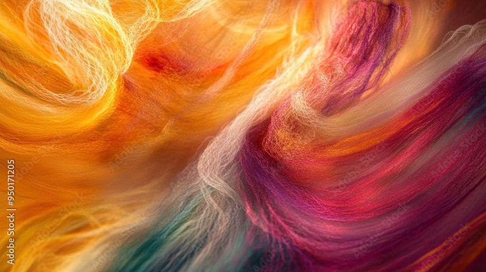 Poster abstract swirling colorful threads