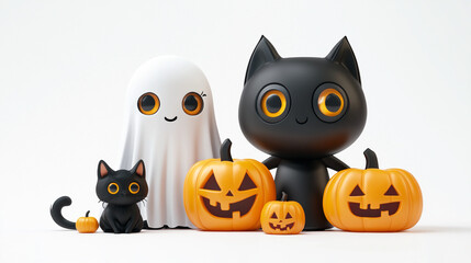 Fototapeta premium cute Halloween 3D characters