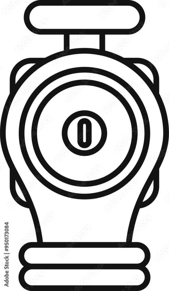 Poster simple icon of a gas mask used by rescuers working in a dangerous environment
