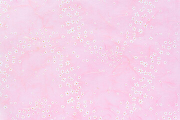 小花柄のピンクの雲龍和紙の背景