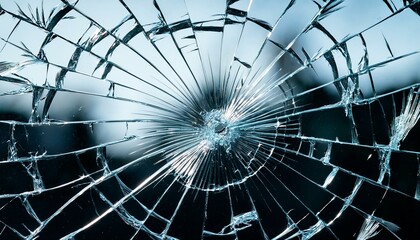 Obraz premium Texture of shattered glass featuring fragments and bits of shards flying in the air