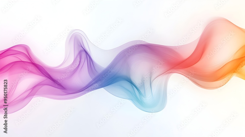 Poster vibrant chromatic gradient abstract with smooth color transitions on clean minimal backdrop