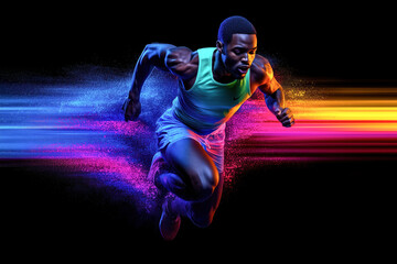 Athlete in Motion with Digital Speed Effect