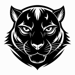 Panther head logo vector design. Abstract drawing panther face. Angry Panther silhouette