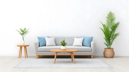 Terra cotta velvet sofa paired with a simple wooden coffee table and a neutral rug, creating a balanced and inviting minimalist living room minimalist realistic