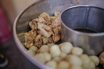Bakso Cuanki in a pan, a typical street food