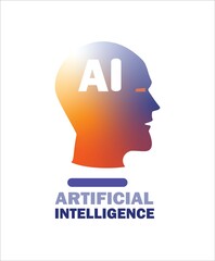 illustration of colorful head and artificial intelligence
