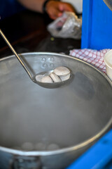 Flattened beef meatballs are being served ready to be wrapped