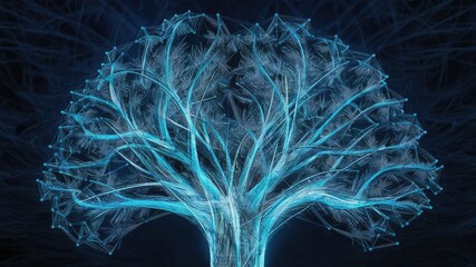 Digital Network Intricate Web of Blue Connections 