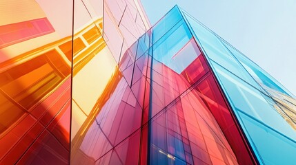 Obraz premium Abstract View of Modern Building with Glass Facade