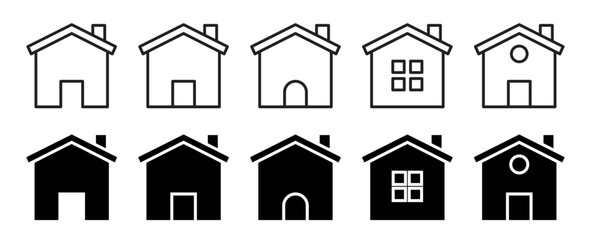 Collection home icons vector set