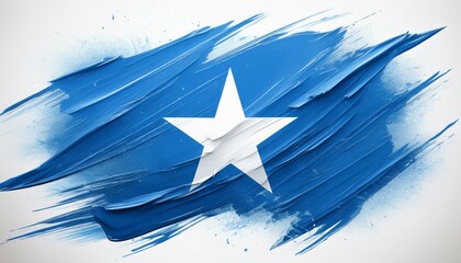 Somalia flag in abstract brush stroke style