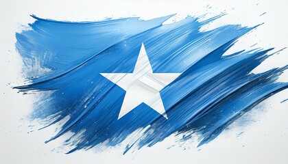Somalia flag in abstract brush stroke style