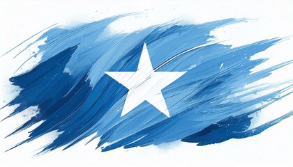 Somalia flag in abstract brush stroke style