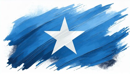 Somalia flag in abstract brush stroke style