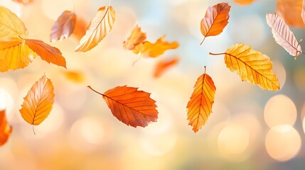 Obraz premium Falling Autumn Leaves Abstract Background
