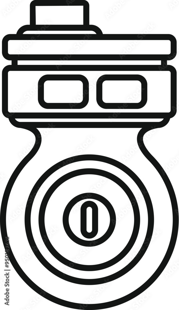 Poster round safe lock with a numeric keypad protecting money and valuables icon outline vector