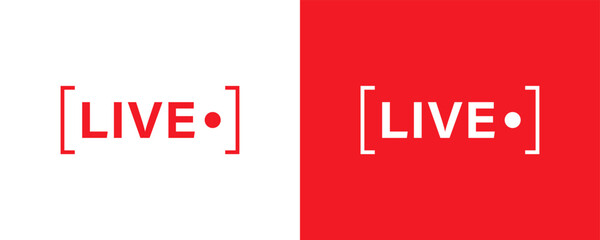 Live video streaming red icon vector design