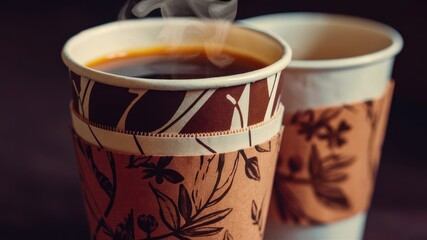 Disposable Paper Coffee Cup with Sleeve