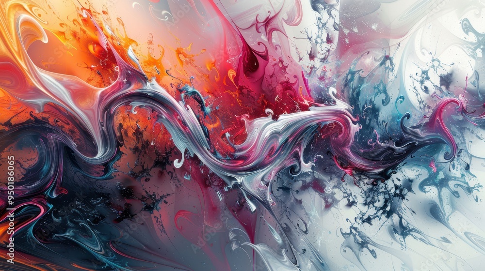 Aufkleber vibrant abstract swirl combining bright colors in an artistic display with fluid motion