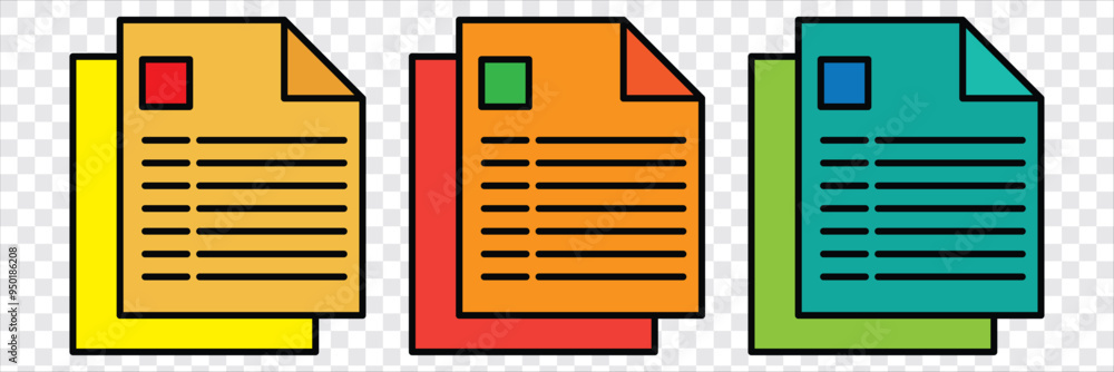 Poster document icon with check mark - vector icon. eps 10.