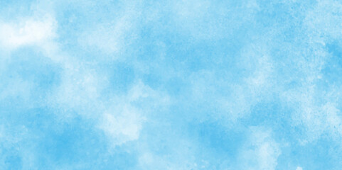 Watercolor stain with hand paint pattern on blue canvas, Abstract beautiful light blue cloudy sky clouds with stains, Creative vintage light sky blue background with various clouds and fogg.