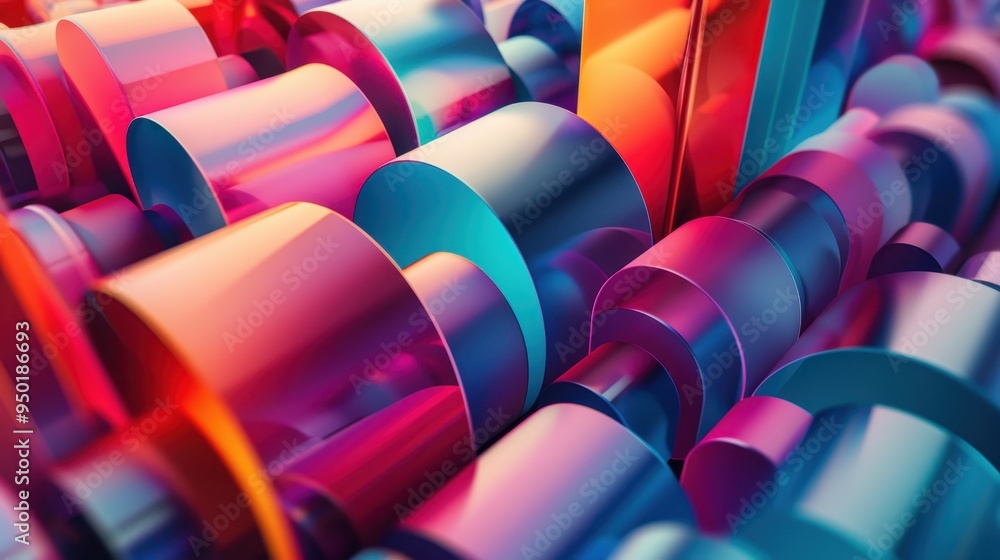 Poster colorful abstract shapes in a dynamic arrangement showcasing vibrant design and texture