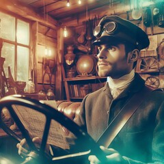 Historical Driver A driver in historical attire holography givi