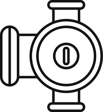 recommend clip art: Plumbing system part icon featuring a water pump with connecting pipes, symbolizing water management and flow control