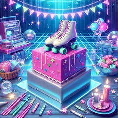 Holo Retro Roller Skating Rink A holographic party at a retro ro