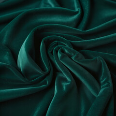 Obraz premium Luxurious dark green velvet fabric 