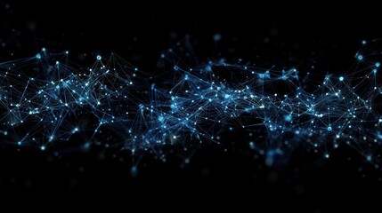 Abstract technology network with glowing nodes and lines. Modern and sophisticated background for banners, posters and social media.