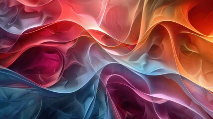 Obraz premium Captivating abstract patterns with flowing colors in vibrant red, blue, and orange tones