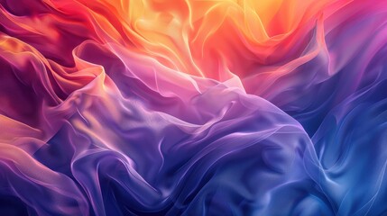 Fototapeta premium Abstract flow of vibrant purple, blue, and orange colors creating a dynamic visual energy