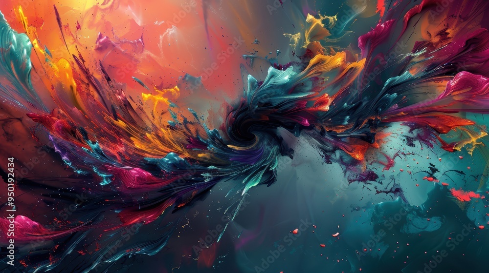 Aufkleber vivid swirling colors create an abstract representation of energy in motion during twilight hours